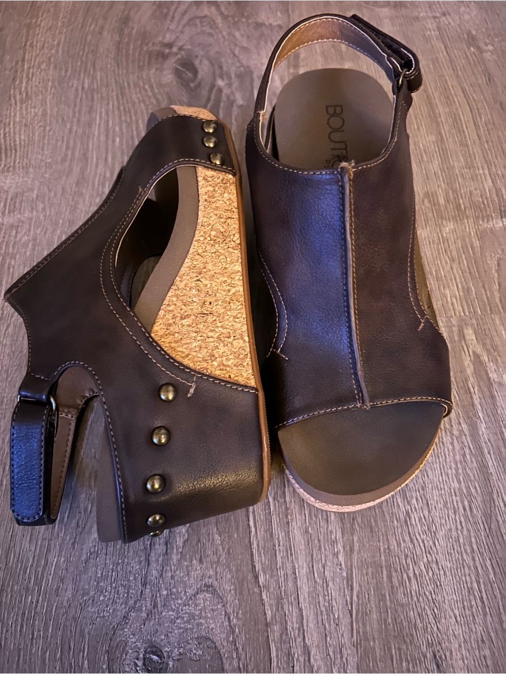 Corkys Carley Wedge Brown Sandal Size 7 - Picture 10 of 10